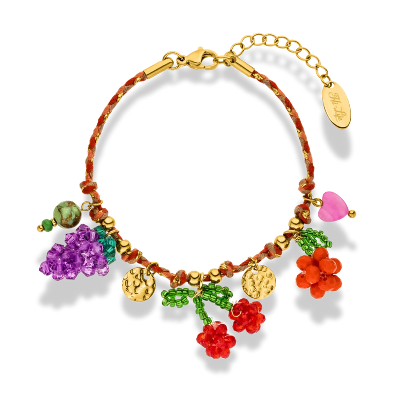 Fruity Beads Charm Armband 14K Vergoldet