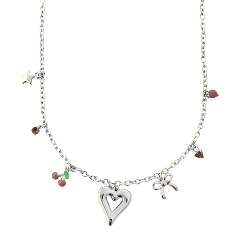 Golden Heart & Ribbon Kette 14K Vergoldet