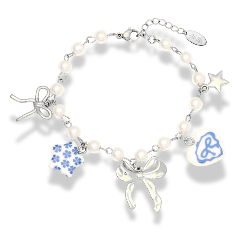Sweet Paradise Ribbon Charm Armband 14K Vergoldet