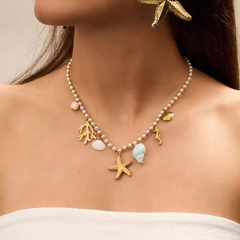 Ocean Treasure Pearl Kette 14K Vergoldet