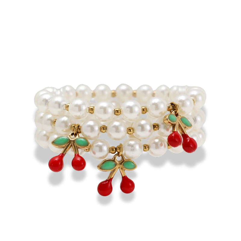 Cherry Pearl Armband 14K Vergoldet