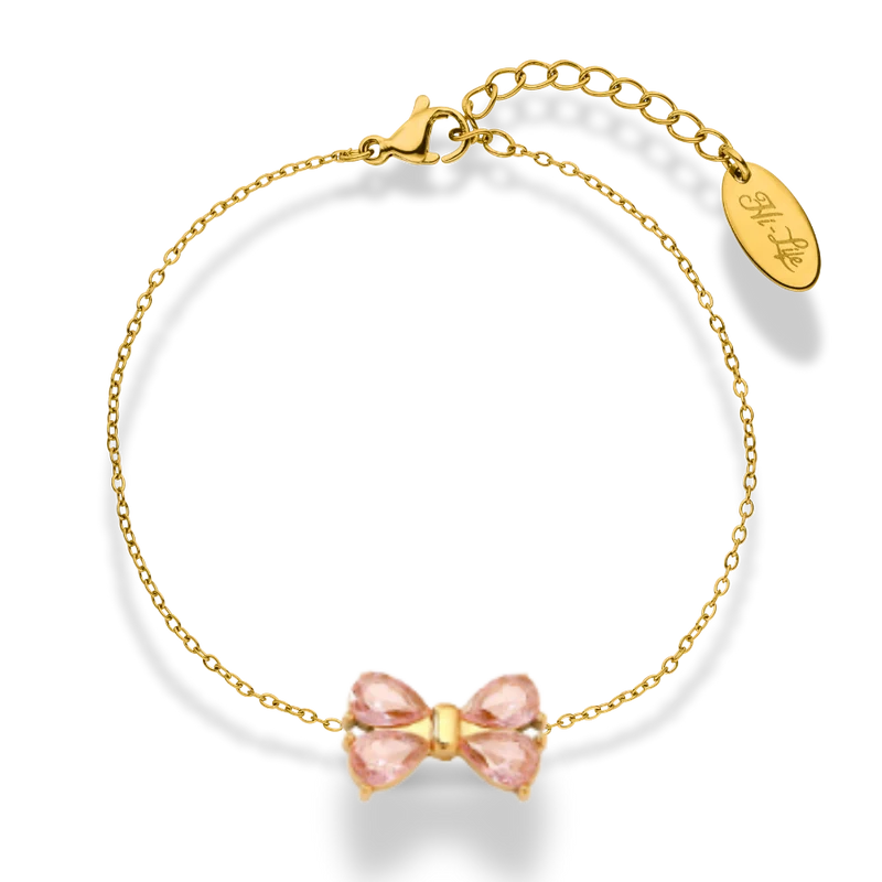 Teardrop Bow Armband 14K Vergoldet