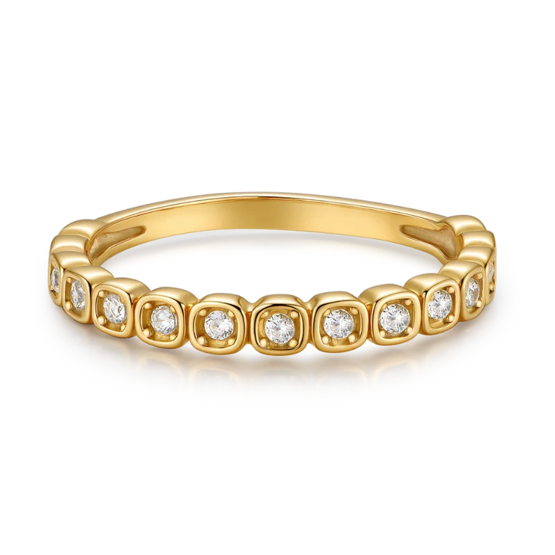 Classic Round Pave Ring 18K Vergoldet
