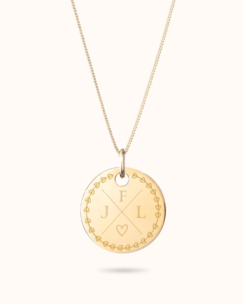 Love Initial Coin Ketting - Verguld - Initialen Ketting