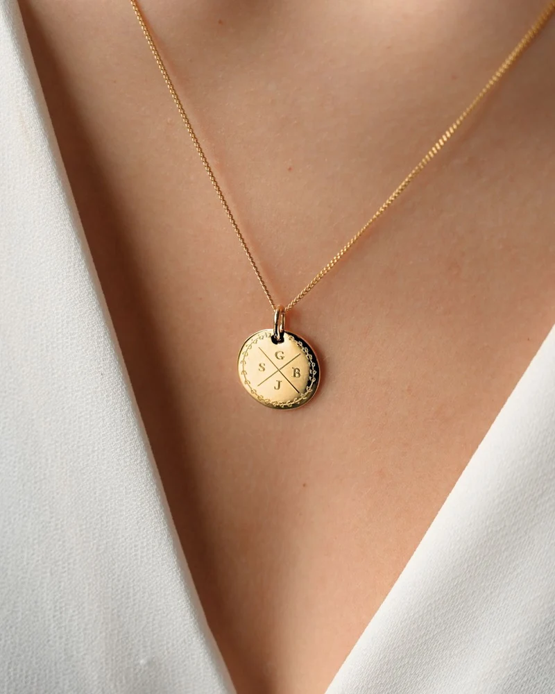 Love Initial Coin Ketting - Verguld - Initialen Ketting