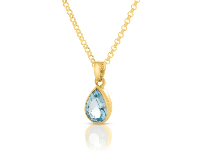 Topas Anhänger Kette Damenschmuck vergoldet