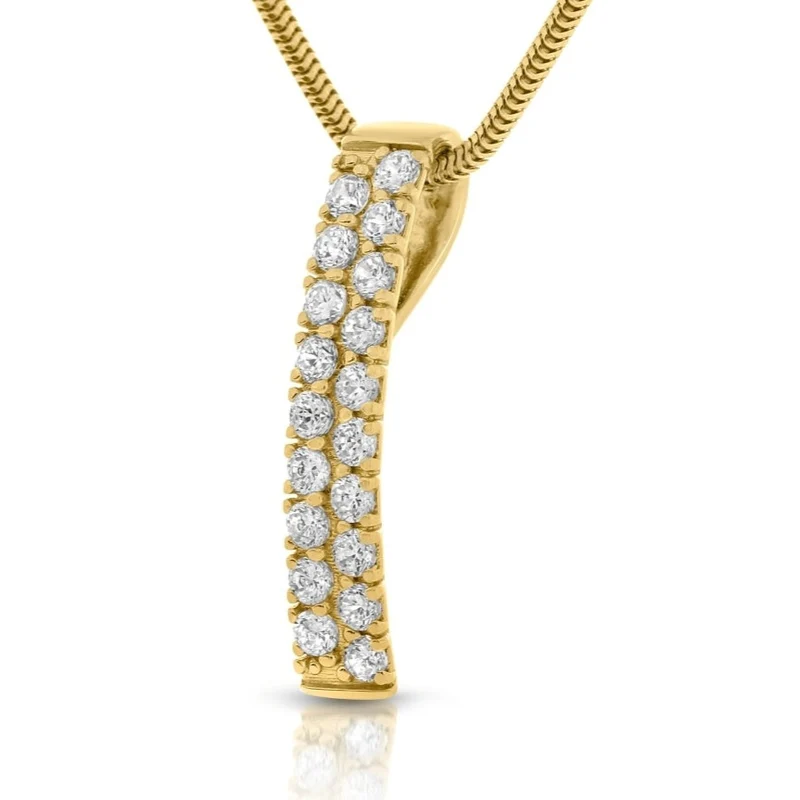 Damenkette vergoldet Design Zirkonia Anhänger