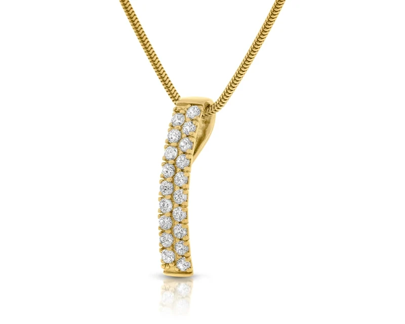 Damenkette vergoldet Design Zirkonia Anhänger