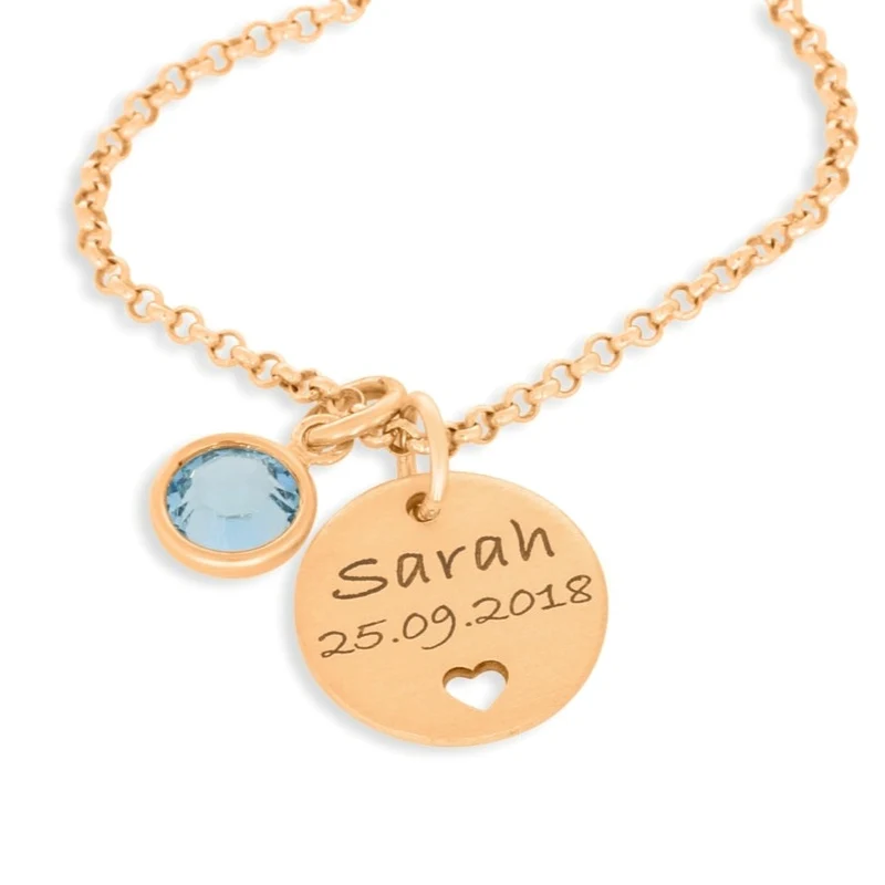 Herz Kette Gravur Name rosé vergoldet Geschenk Mama