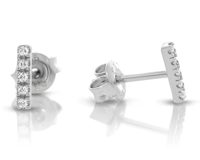 Desgin Ohrstecker Stab 925 Silber elegante Ohrringe