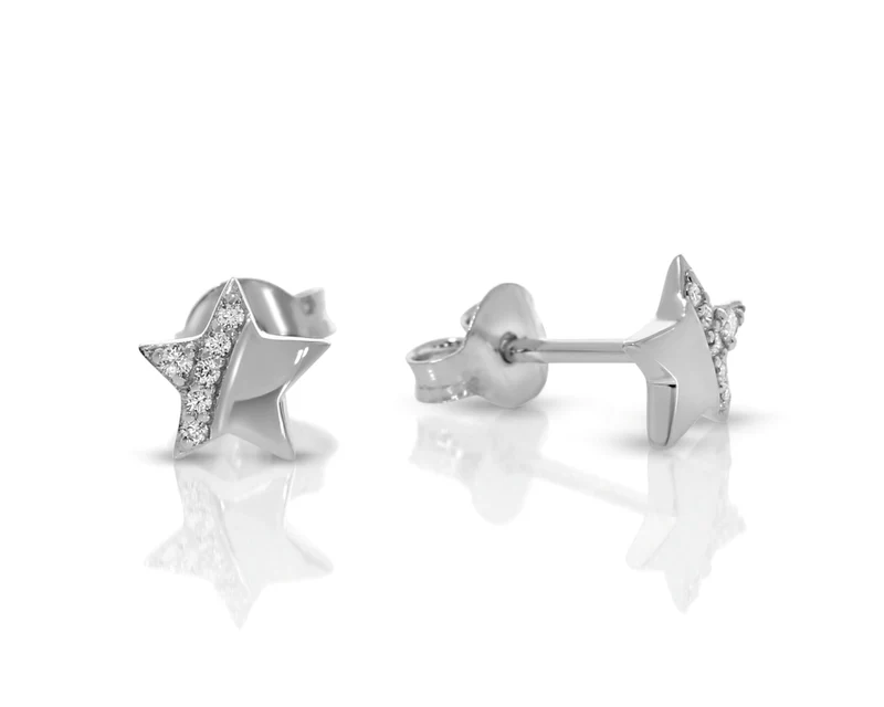 Stern Ohrstecker 925 Silber Zirkonia