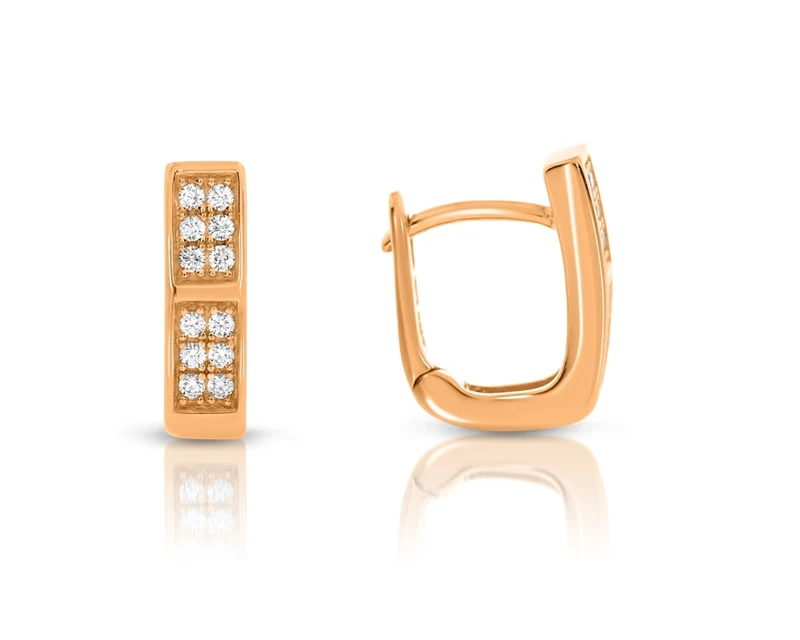 Damen Creolen rosé vergoldet Zirkonia elegante Ohrringe