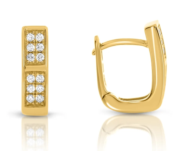 Creolen vergoldet Ohrringe mit Zirkonia Damen Ohrstecker gold
