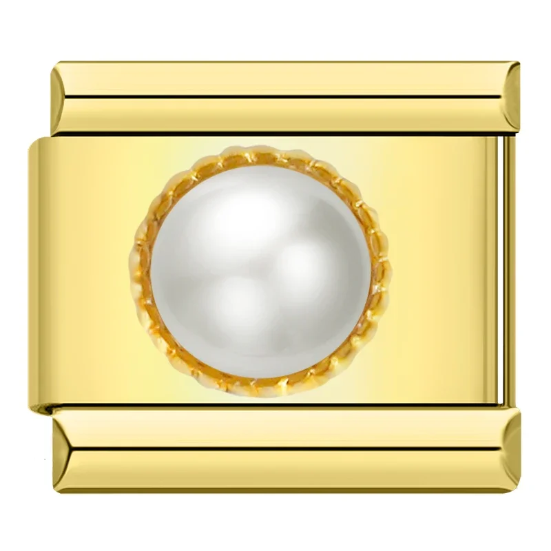 Weiße Perle auf Gold