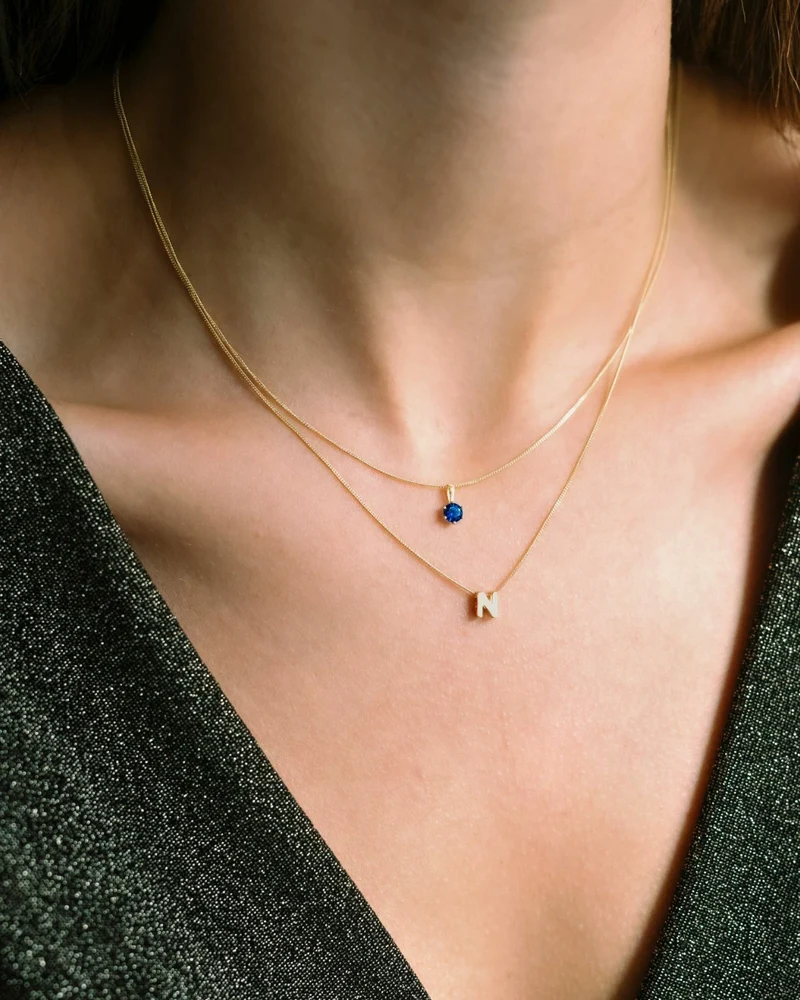 14k Geboortesteen Ketting - Geboortesteen Ketting
