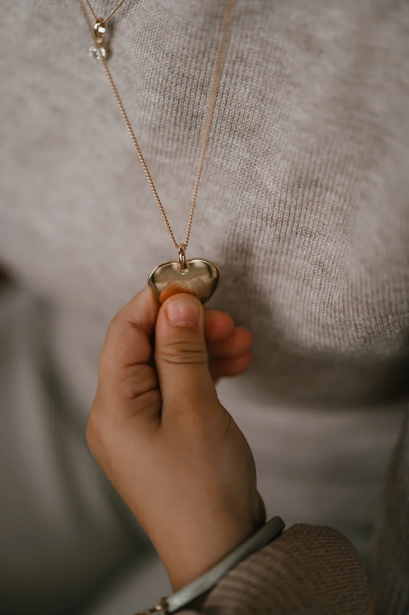 Vingerafdruk Heart Charm Ketting - Verguld - Gepersonaliseerde Ketting