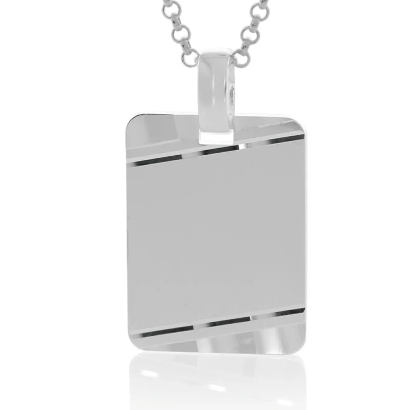 Herrenkette Gravur Anhänger 925 Silber Geschenk Mann Freund Papa