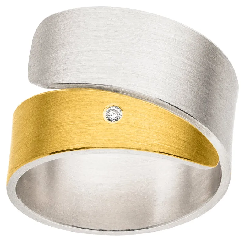 925er Silber Ring feingoldbelegt MANU R1417BR