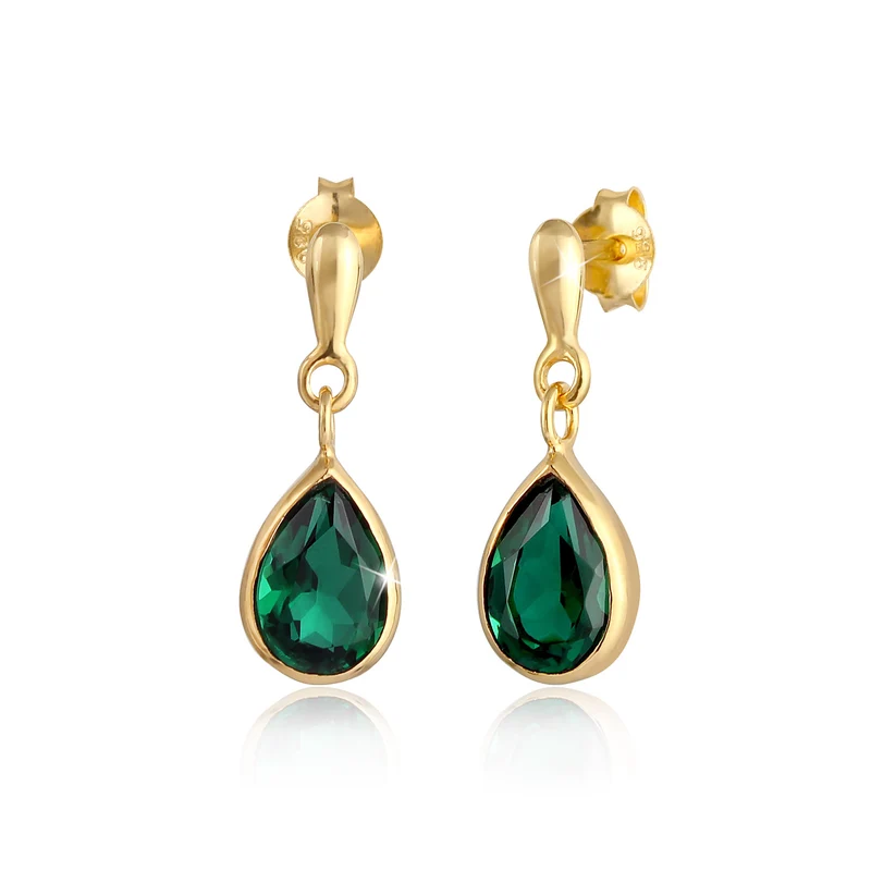 Drop Green Quartz Tearpdrop Ohrringe & Anhänger-Ohrringe Schmuck Set