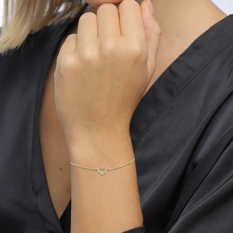 Armband Herz | Mit Kristallen von Swarovski® (Weiß)