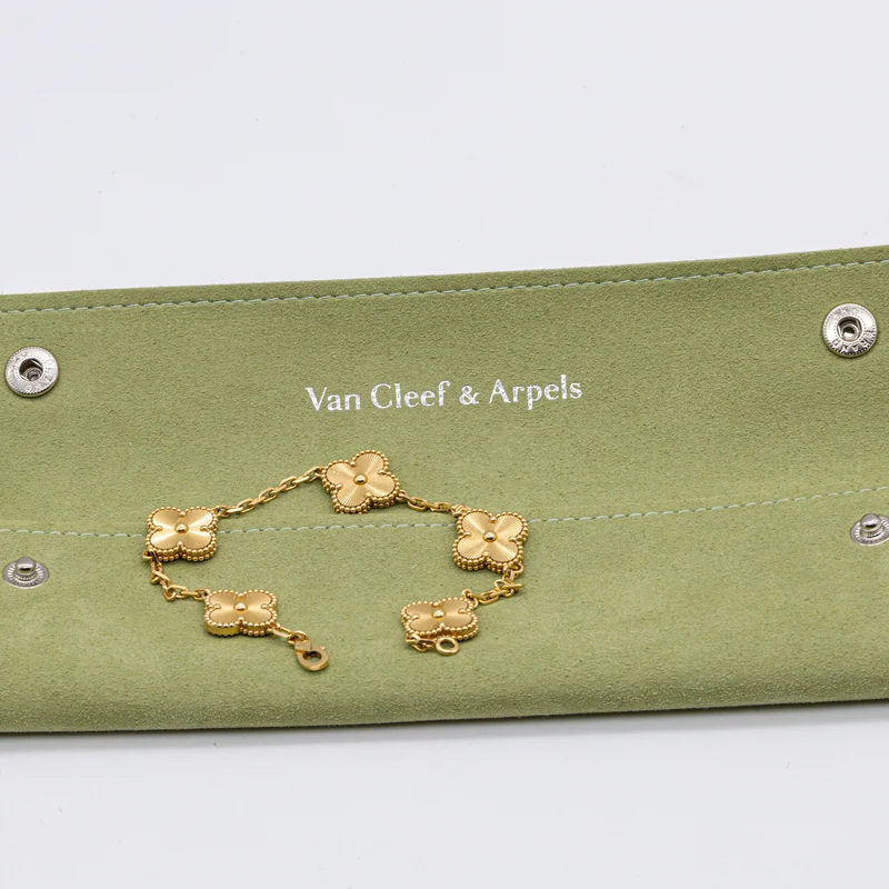 Van Cleef & Arpels Vintage Alhambra Armband 5 Motive 18K Gelbgold Guilloché