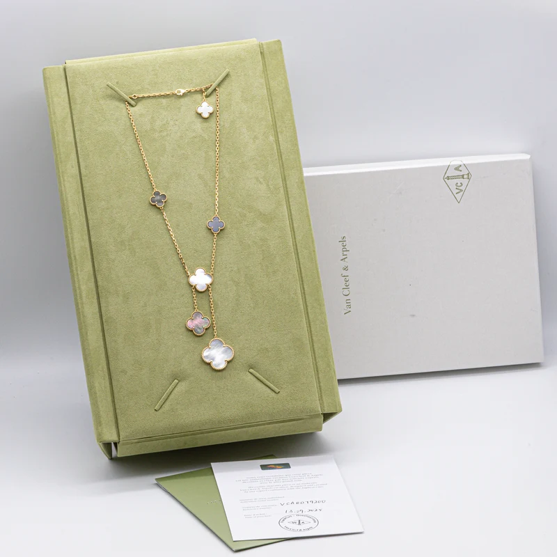 Van Cleef & Arpels Collier Magic Alhambra Halskette 6 Motive 18K Onyx Perlmutt