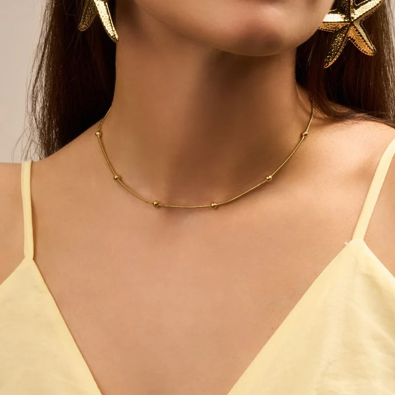 Simple Golden Ball Kette 18K Vergoldet