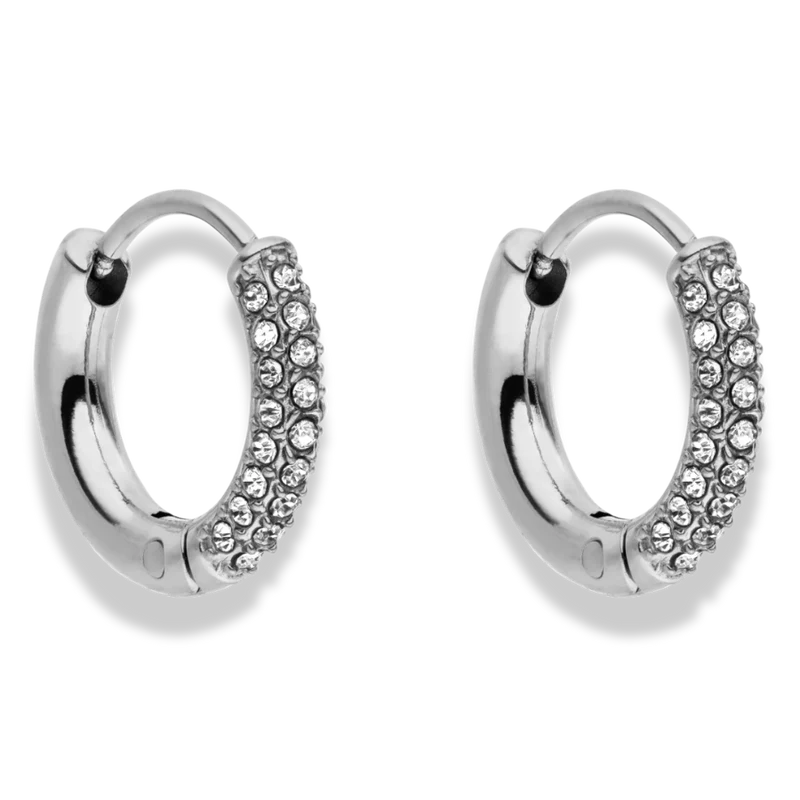 Eternal Pave Huggie Ohrringe 14K Vergoldet