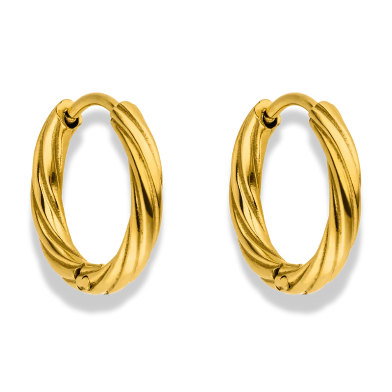 Twisted Huggie Ohrringe 14K Vergoldet