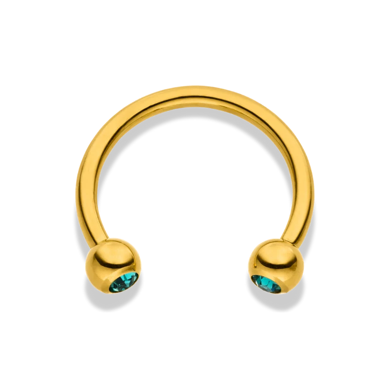 Turquoise Hufeisen Piercing - Titan