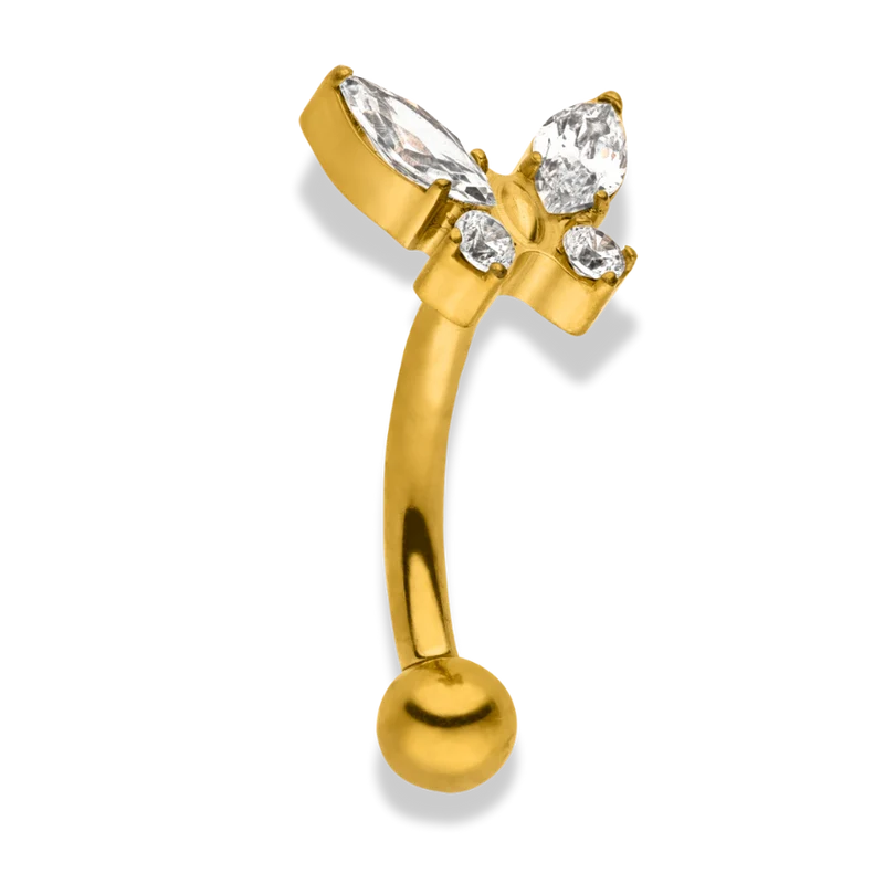 Sweet Butterfly Rook Piercing 18K Vergoldet