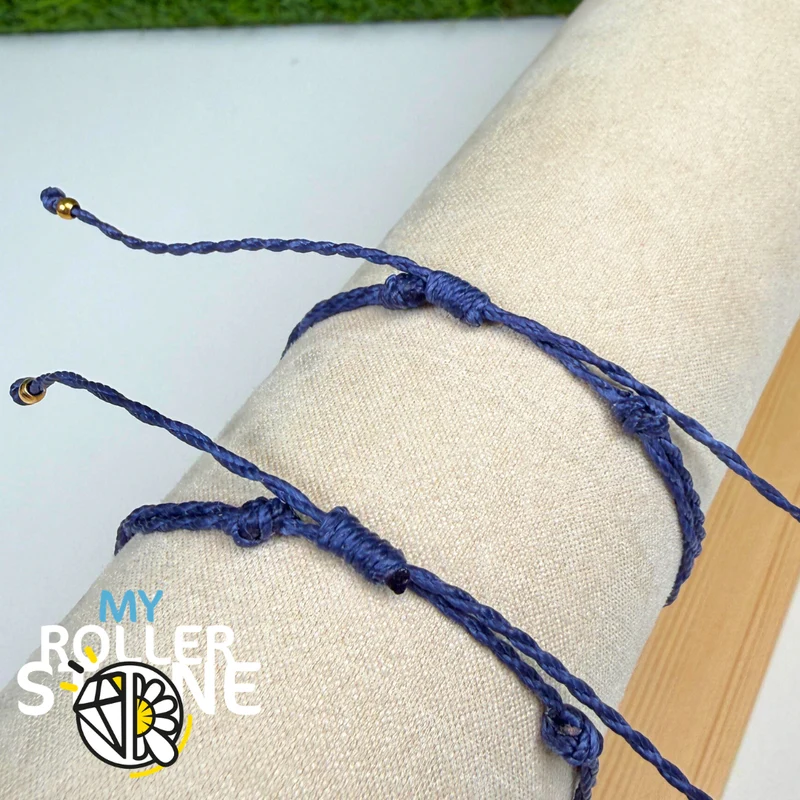 Armband mit vierblättrigem Kleeblatt, gewachste Kordel, Edelstahl