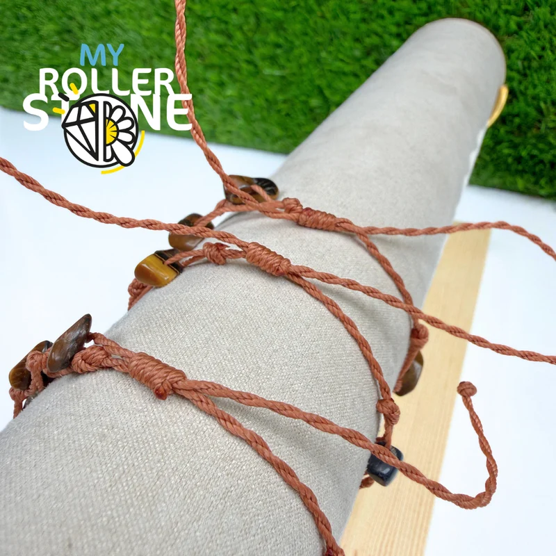 Tigeraugenarmband mit gewachster Kordel
