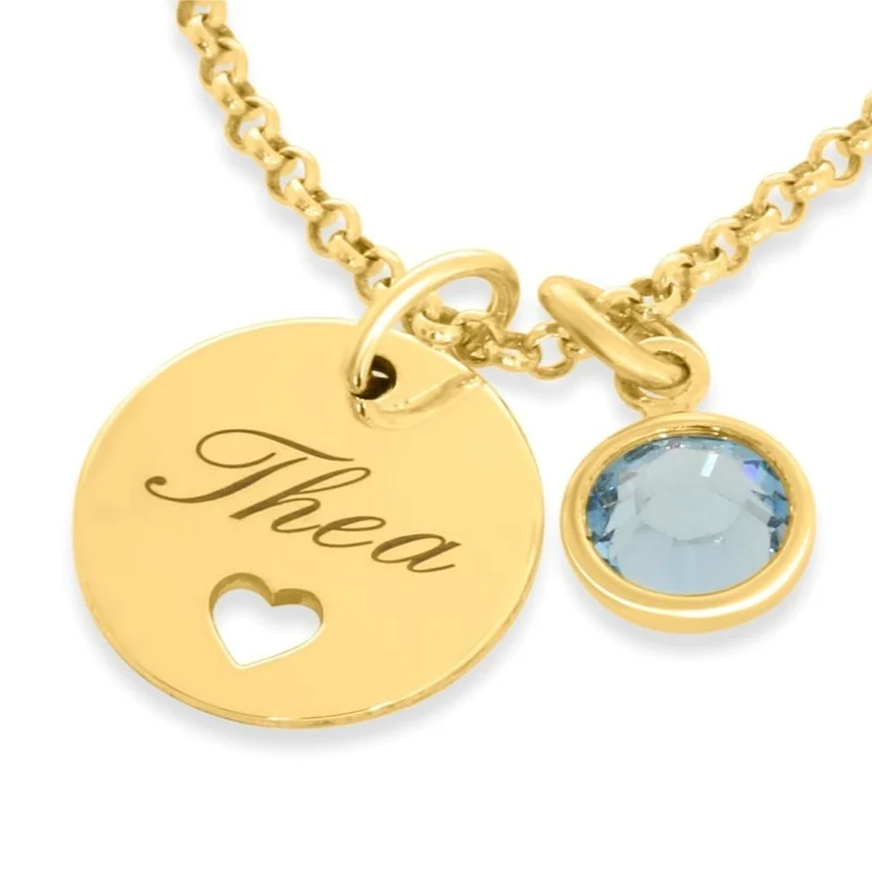 KETTE VERGOLDET HERZ, GRAVUR SCHMUCK