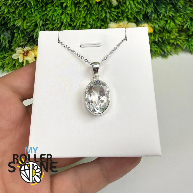 Anhänger mit natürlichem weißen Topas in 925er Sterlingsilber – NWTP167