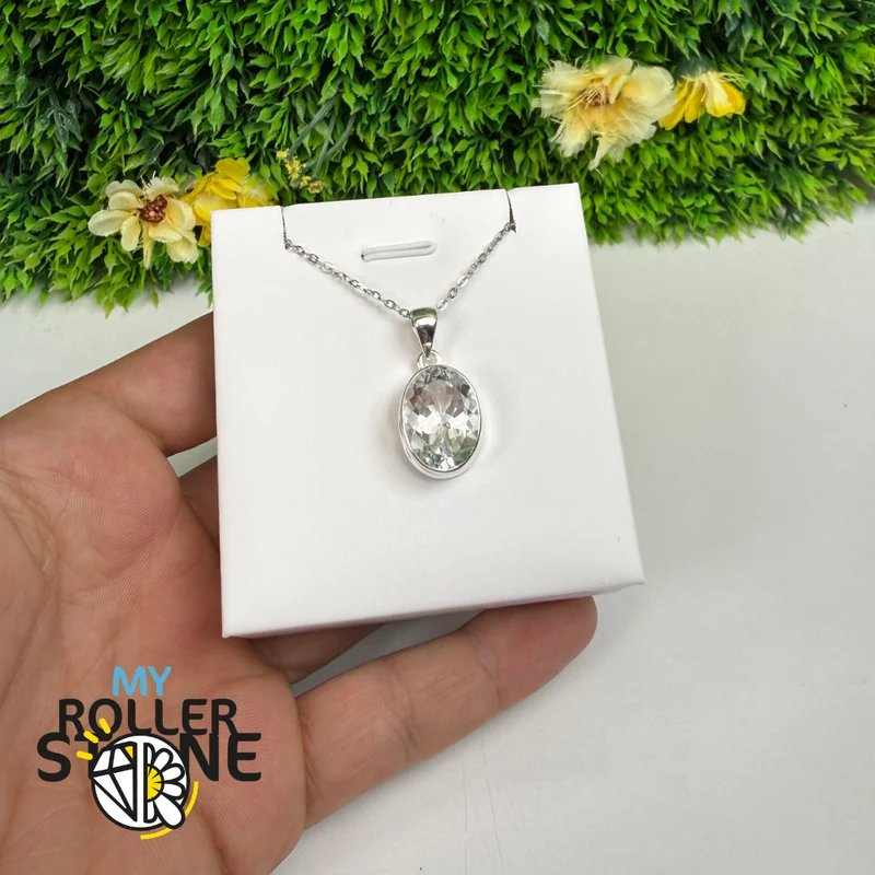 Anhänger mit natürlichem weißen Topas in 925er Sterlingsilber – NWTP167
