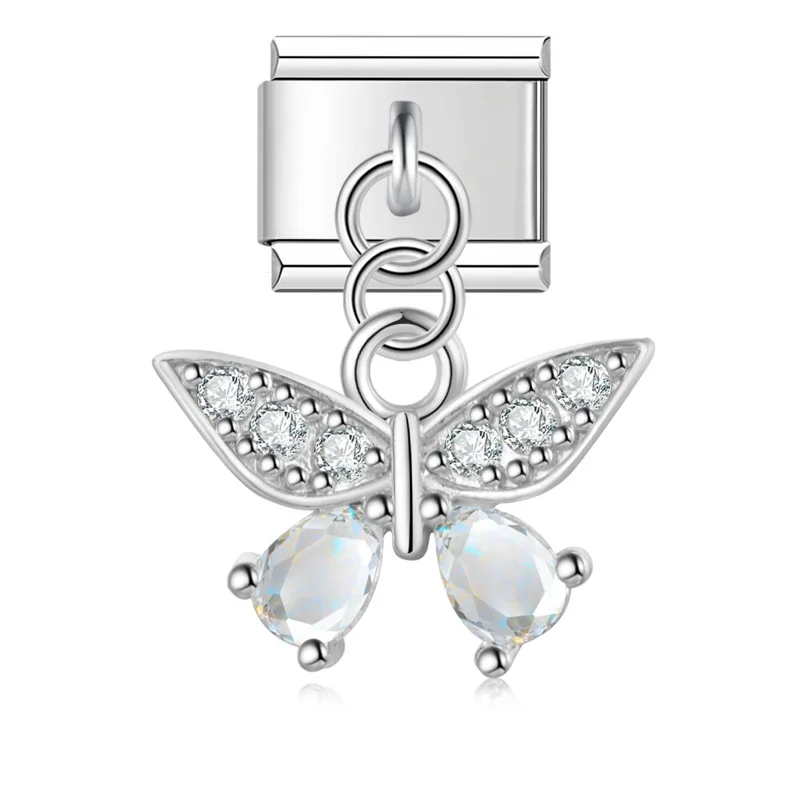 Schmetterling Glitzer Anhänger Gold & Silber