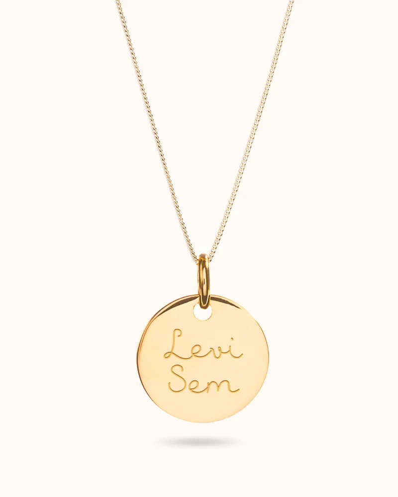 Coin Ketting met naam - Verguld - Gepersonaliseerde Ketting