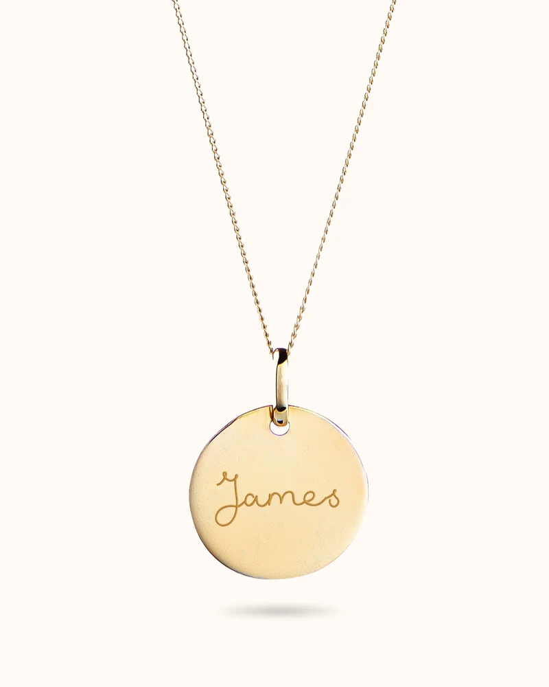 9k Coin Ketting met naam - Gepersonaliseerde Ketting - 16mm