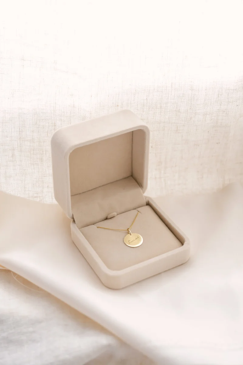 9k Coin Ketting met naam - Gepersonaliseerde Ketting - 16mm
