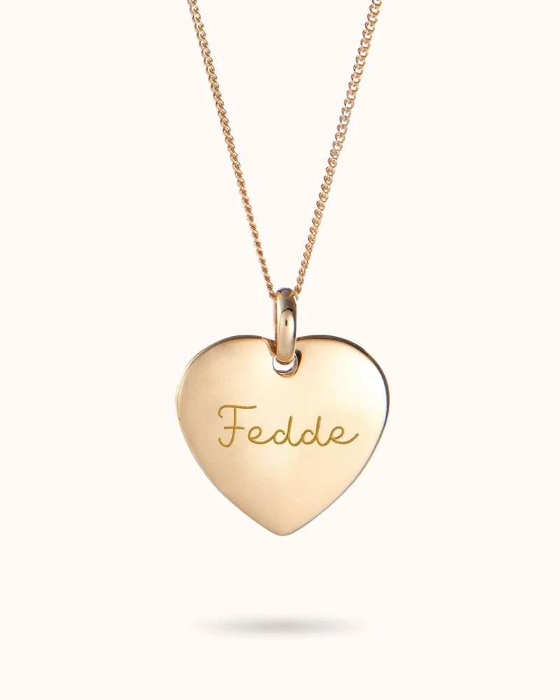 Heart Charm Ketting met naam - Verguld - Gepersonaliseerde Ketting