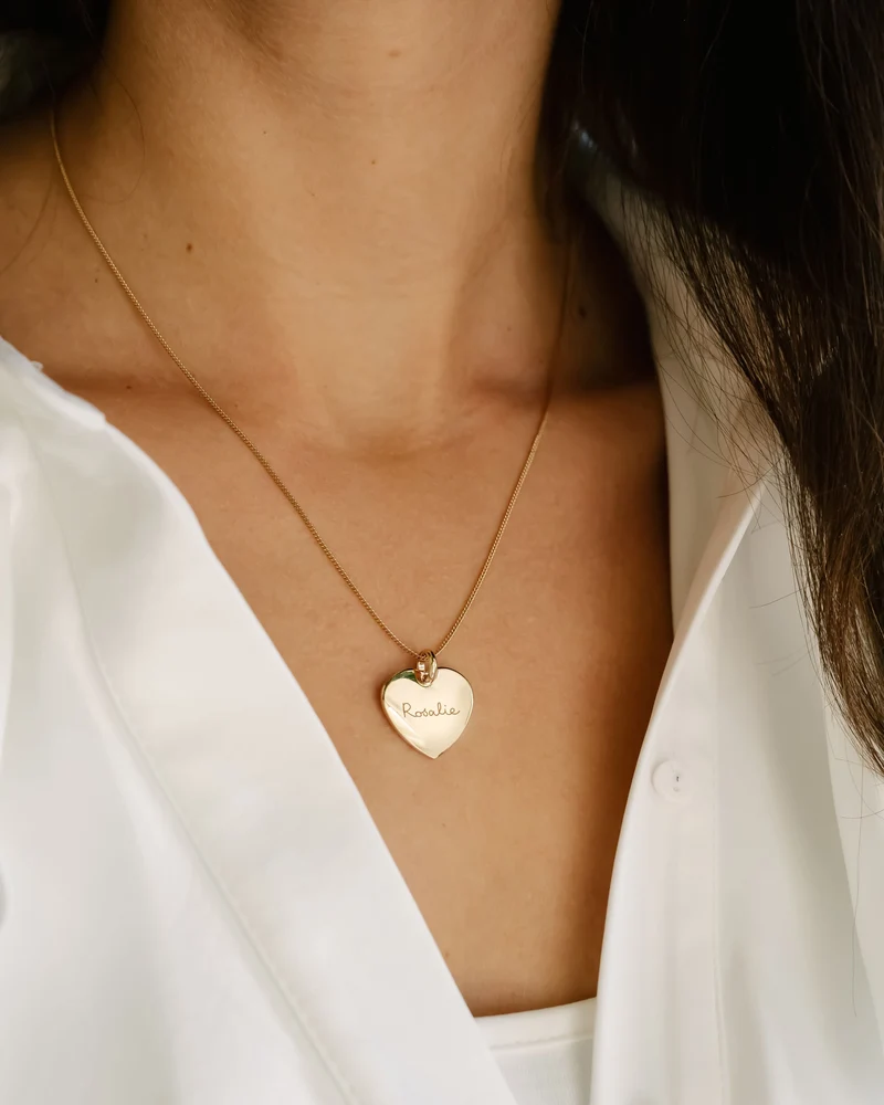 Heart Charm Ketting met naam - Verguld - Gepersonaliseerde Ketting
