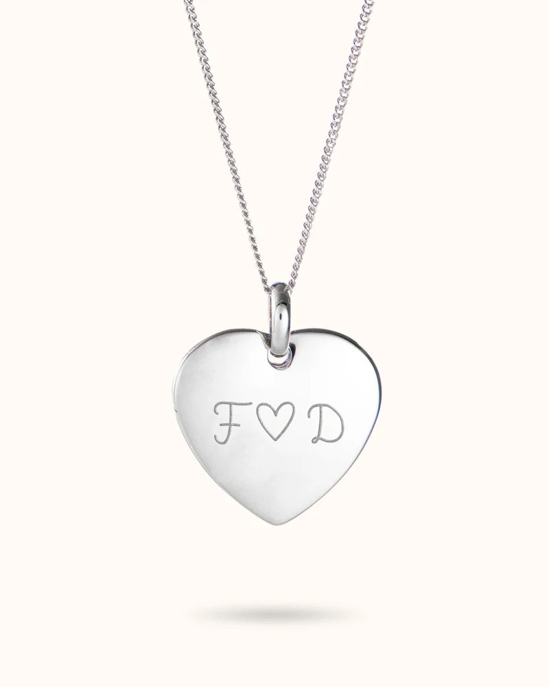 Heart Charm Ketting met naam - Zilver - Gepersonaliseerde Ketting