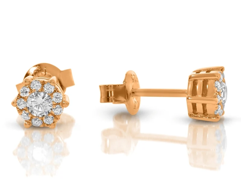 Damen Ohrstecker Zirkonia rosé vergoldet Schmuck Hochzeit