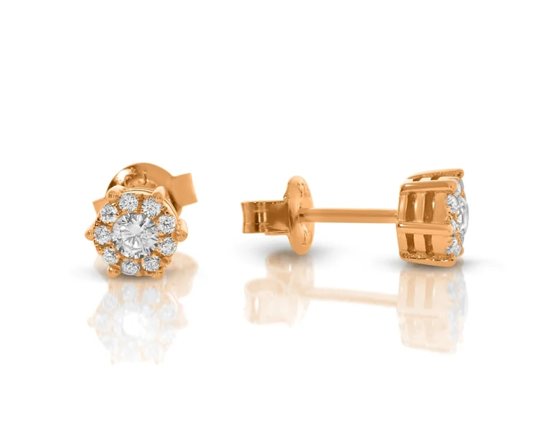 Damen Ohrstecker Zirkonia rosé vergoldet Schmuck Hochzeit