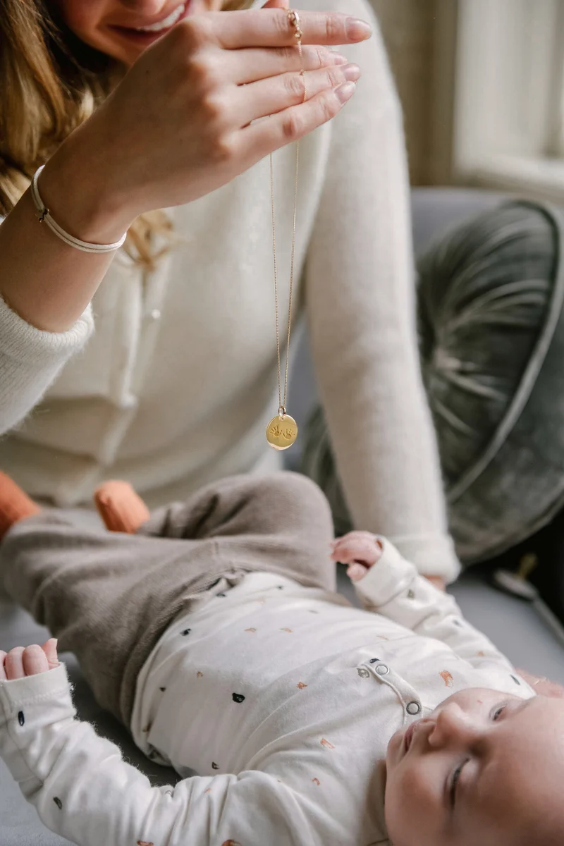 Hand- en Voetafdruk Coin Ketting - Zilver - Gepersonaliseerd Sieraad