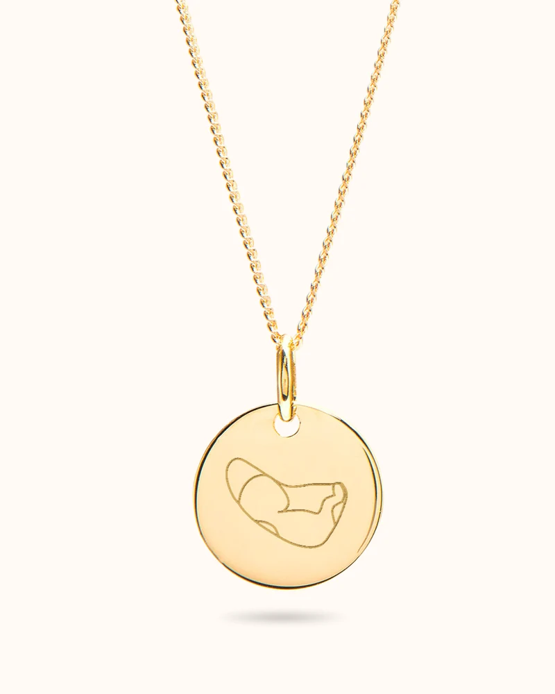 Echo Illustratie Coin Ketting - Verguld - Gepersonaliseerde Ketting