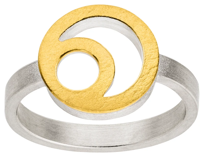 925er Silber Ring feingoldbelegt MANU R1418
