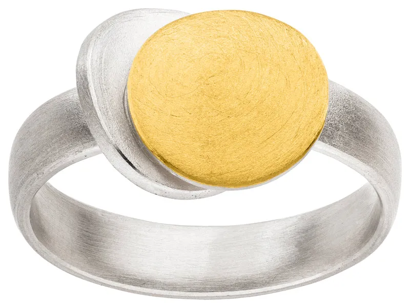 925er Silber Ring feingoldbelegt MANU R1422