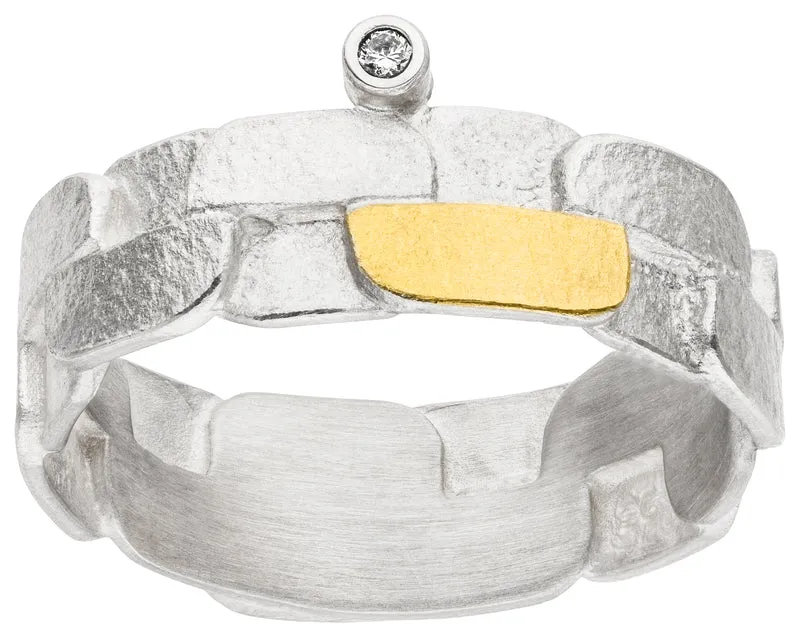 925er Silber Ring feingoldbelegt MANU R1404BR
